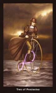 2 of Pentacles in the Steampunk Tarot 